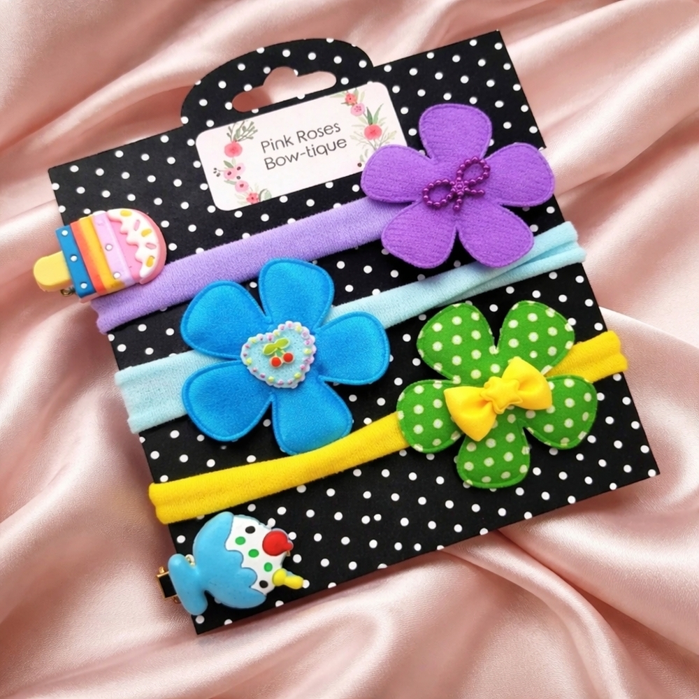 Nwt new Handmade headbands headwraps hair clips Baby toddler girls